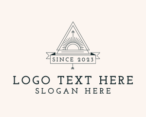 Triangle - Arrow Sun Banner logo design