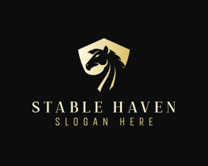 Golden Equine Horse logo design