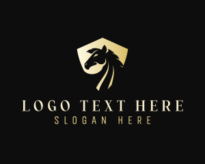 Stallion - Golden Equine Horse logo design