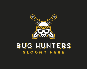 Skull Warrior Hunter logo design