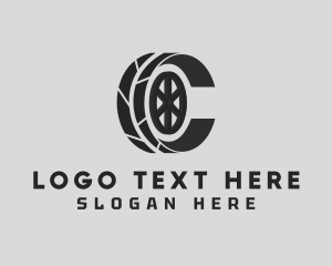 Road - Car Wheel Letter C logo design