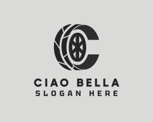 Car Wheel Letter C logo design