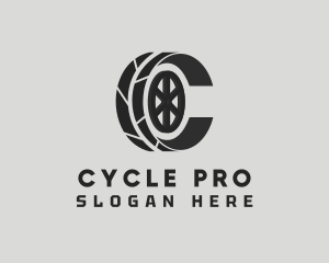 Car Wheel Letter C logo design