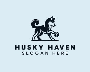 Husky Pet Dog logo design