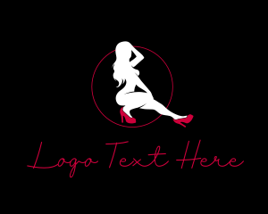 Profile - Nude Woman Red Stiletto logo design