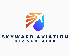 Transportation Plane Travel logo design