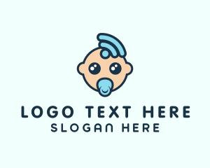 Connection - Signal Baby Cartoon logo design