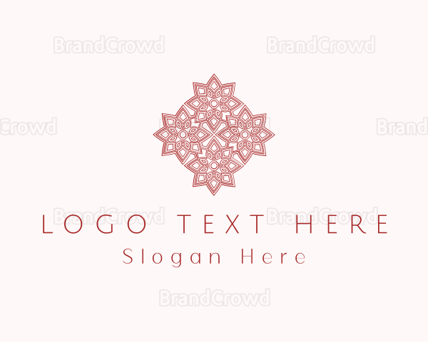 Poinsettia Flower Ornament Logo