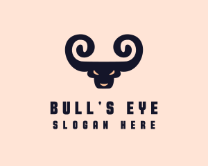 Spiral Horn Bull logo design