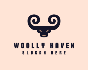 Spiral Horn Bull logo design