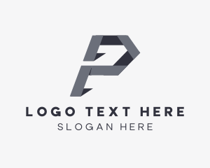 Letter P - Paper Origami Art Letter P logo design