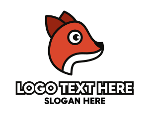 Orange Wolf - Minimalist Fox Outline logo design