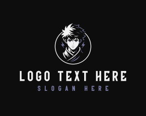 Anime Gamer Thunderbolt logo design