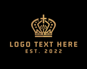 Catholic - Golden Pope Crown logo design