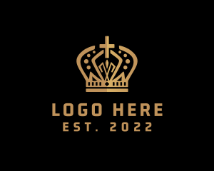 Queen - Golden Pope Crown logo design