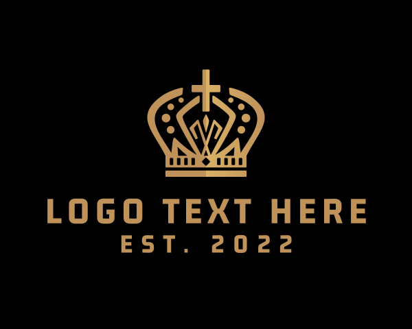 Monarchy - Golden Pope Crown logo design