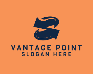 Point - Arrow Logistics Letter S logo design