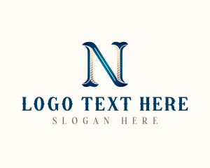 Western Calligraphy Letter N Logo