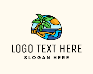 Beach - Palm Beach Waves logo design