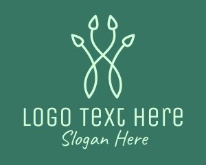 Vegan - Simple Leaf Branch logo design