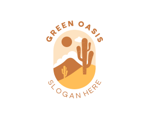 Succulent - Desert Cactus Landscape logo design