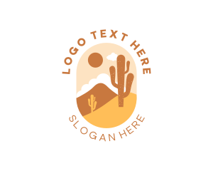 Eco - Desert Cactus Landscape logo design
