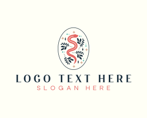 Snake - Floral Serpent Boho logo design