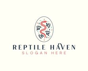 Floral Serpent Boho logo design