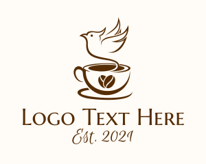 Minimalist - Brown Bird Coffee Cup logo design