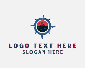 Sailboat - Travel Compass Adventure logo design