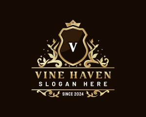 Shield Vine Crown Agency logo design