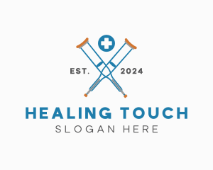 Medical Crutches Equipment logo design