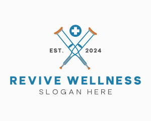 Recovery - Medical Crutches Equipment logo design