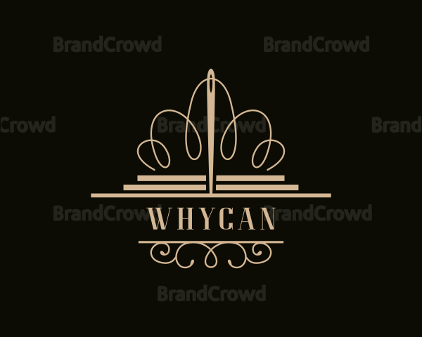 Crown Needle Sewing Logo