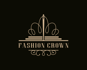 Crown Needle Sewing logo design