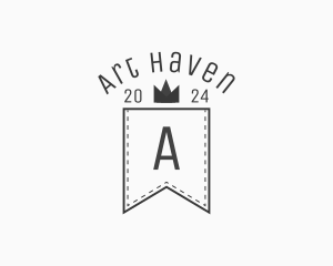 Crown Banner Stitch logo design