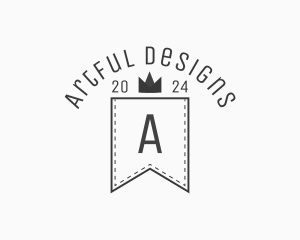 Crown Banner Stitch logo design