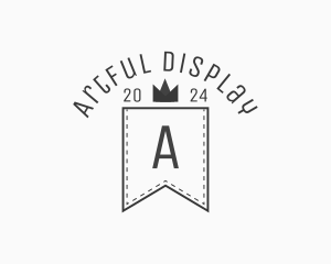 Crown Banner Stitch logo design