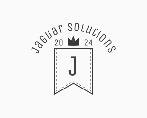 Crown Banner Stitch logo design