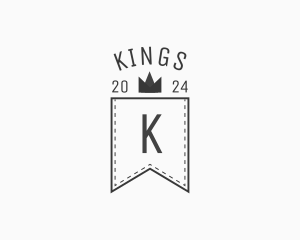 Crown Banner Stitch logo design