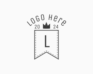 Queen - Crown Banner Stitch logo design