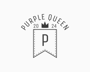 Crown Banner Stitch logo design