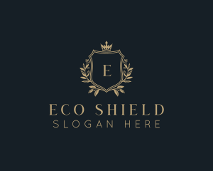 Wreath Royalty Shield logo design