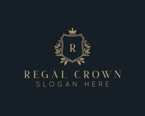 Wreath Royalty Shield logo design