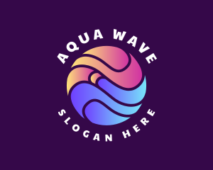 Gradient Globe Wave logo design