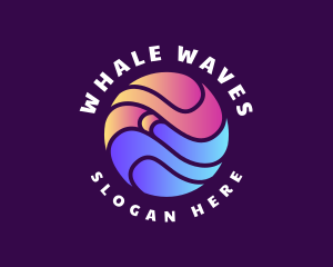 Gradient Globe Wave logo design