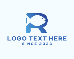 Sea Creature - Fish Letter R logo design