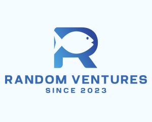 Fish Letter R logo design