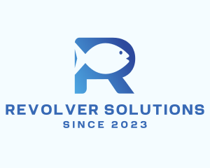 Fish Letter R logo design