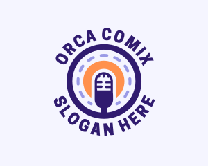 Vlog - Mic Podcast Radio logo design